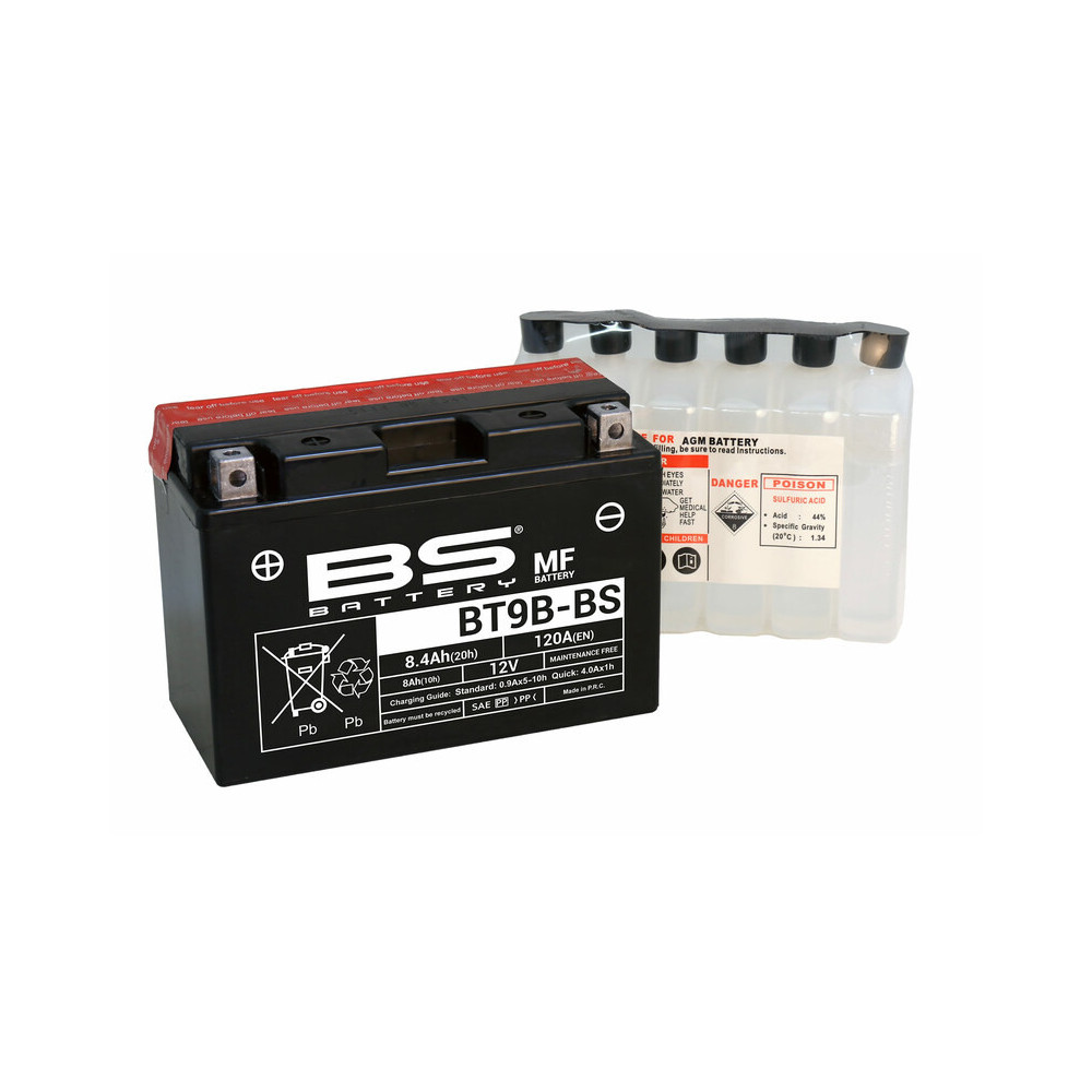 BS BATTERY maintenance-free battery with acid pack - BT9B-BS