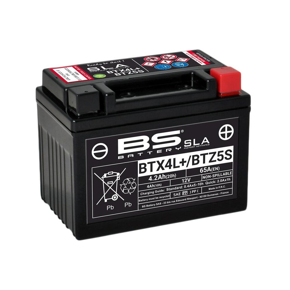 BS BATTERY SLA maintenance-free battery, factory activated - BTX4L+ / BTZ5S