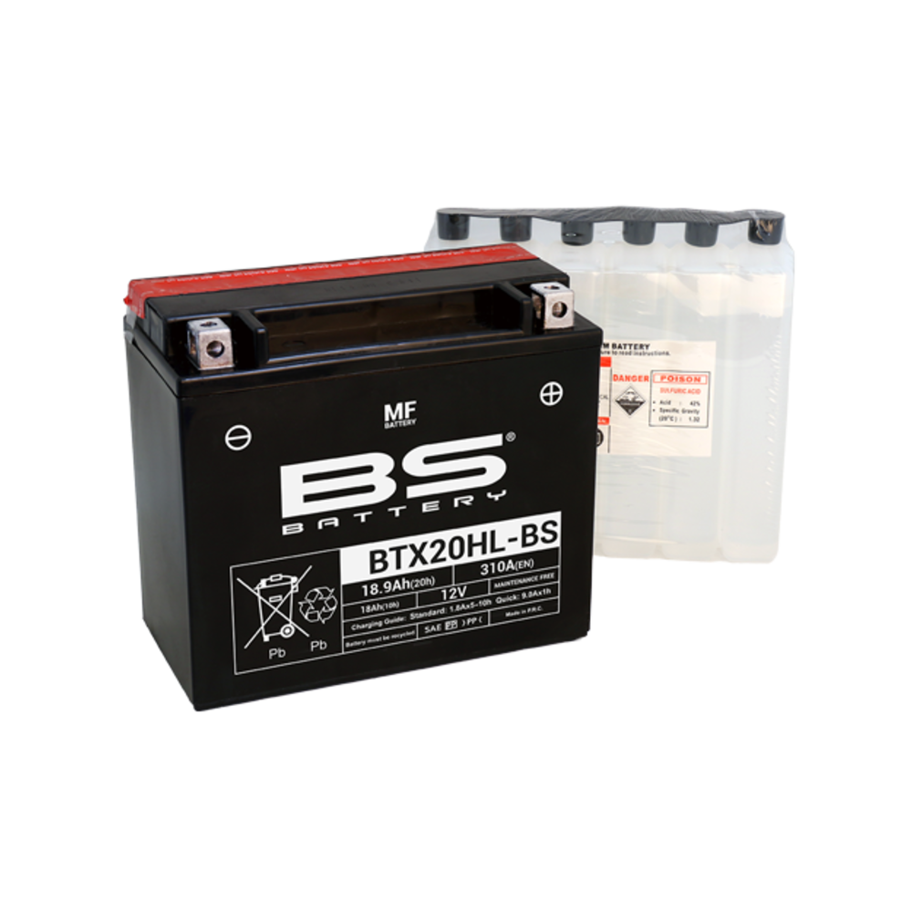 BS BATTERY maintenance-free battery with acid pack - BTX20HL-BS