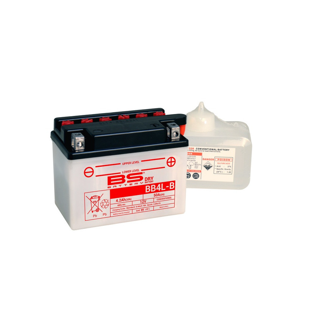 BS BATTERY High-performance battery with acid pack - BB4L-B