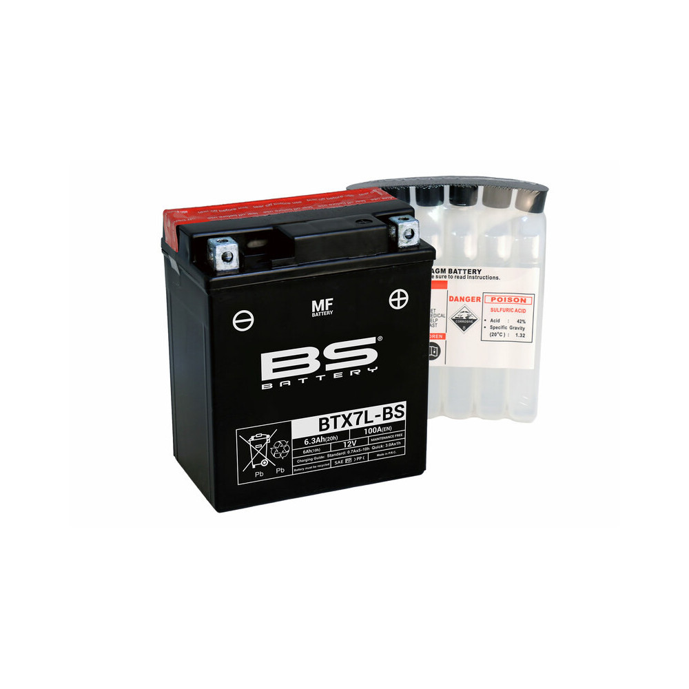 BS BATTERY maintenance-free battery with acid pack - BTX7L-BS