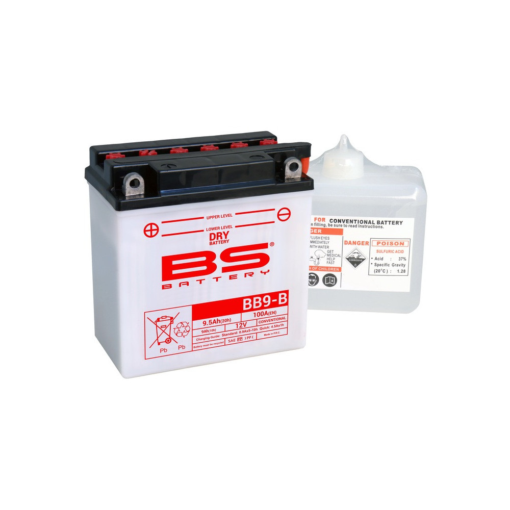 BS BATTERY High-performance battery with acid pack - BB9-B