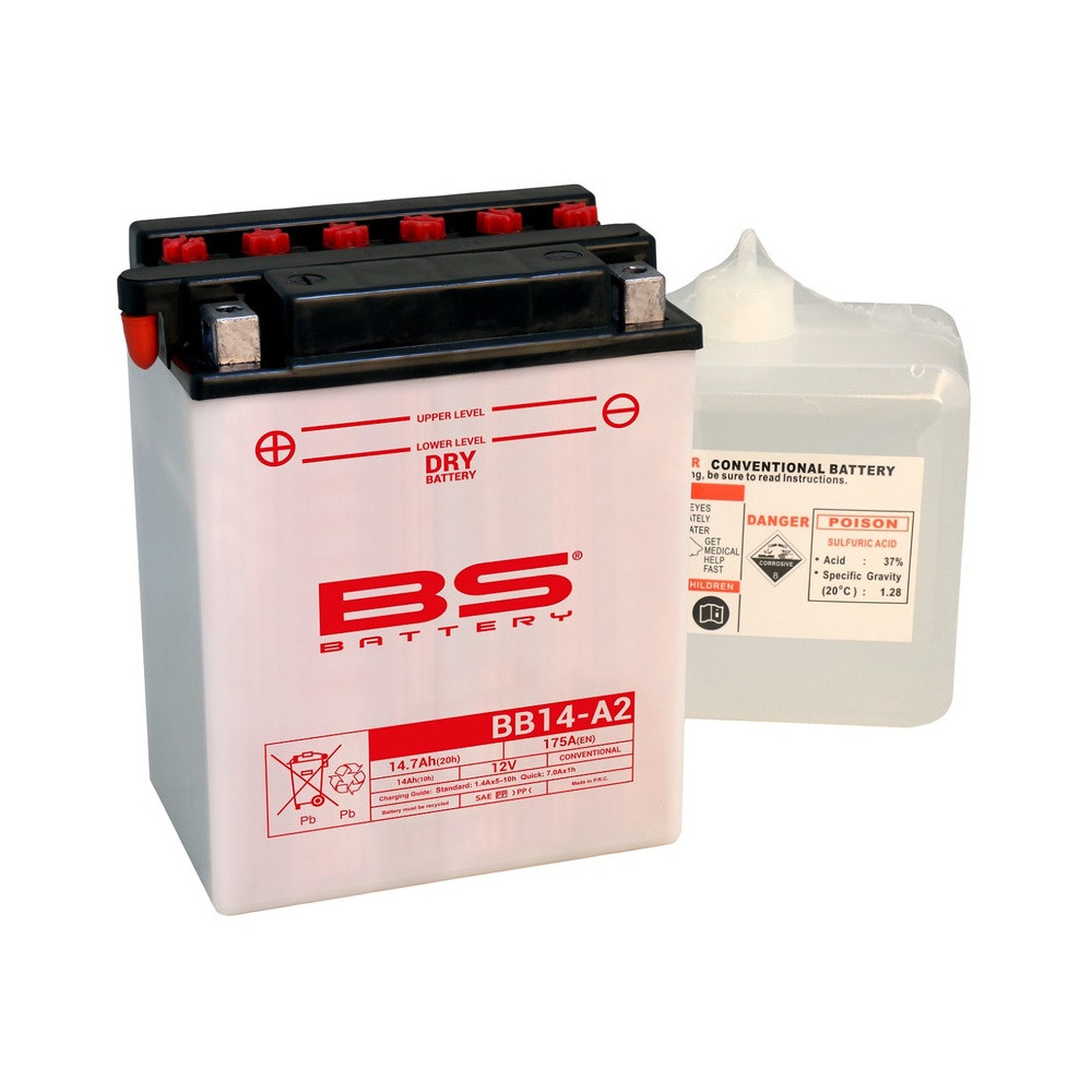 BS BATTERY High-performance battery with acid pack - BB14-A2
