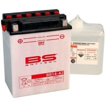 BS BATTERY High-performance battery with acid pack - BB14-A2