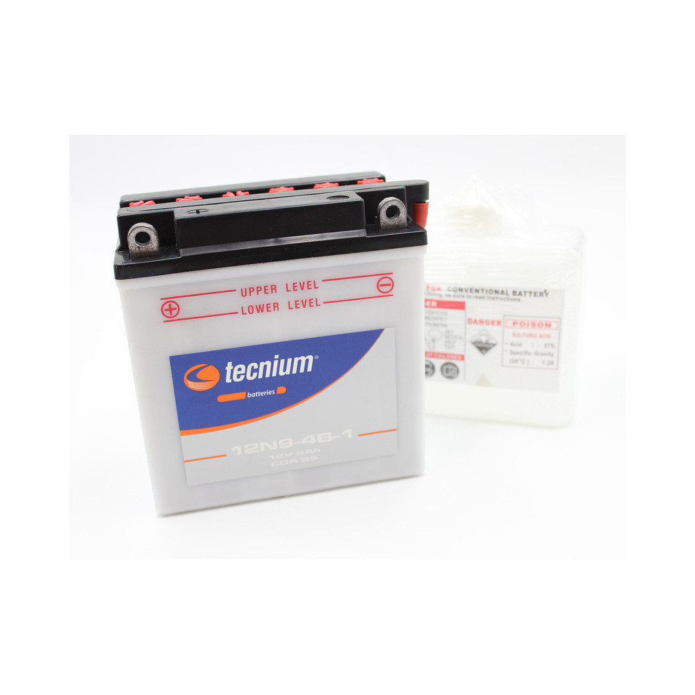 Batterie TECNIUM conventionnelle avec pack acide - 12N9-4B-1
