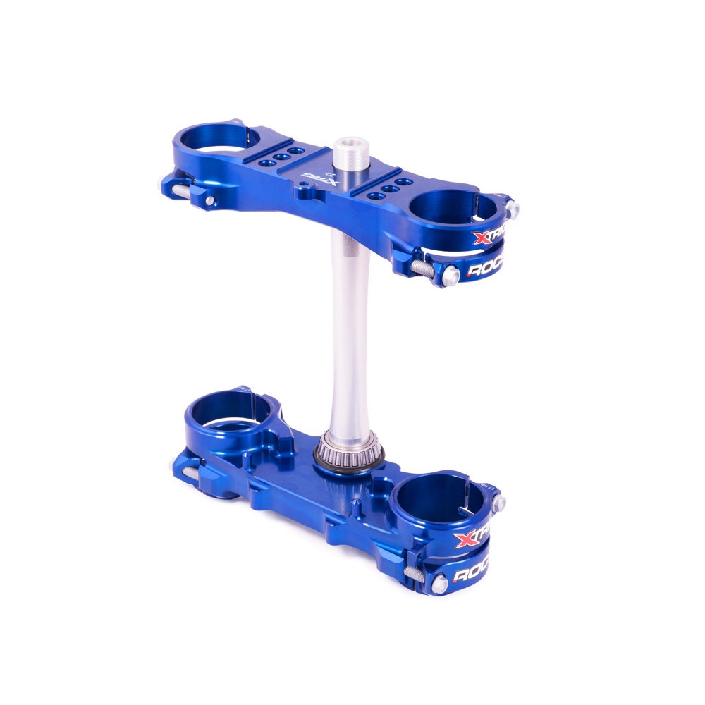 Té de fourche XTRIG ROCS Tech bleu déport 25mm Yamaha YZ250