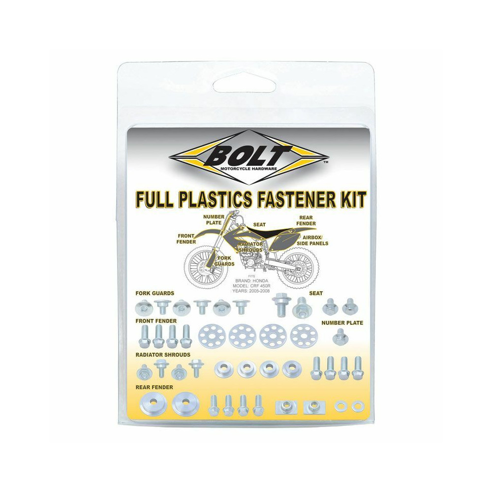 Kit vis plastiques BOLT inox Honda CRF 250/450R