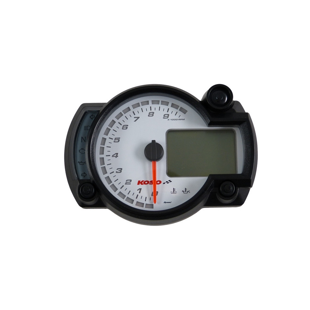 Tachymètre KOSO RX2NR+ avec thermomètre et alarme de température - shiftlight