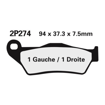 NISSIN road/off-road sintered metal brake pads - 2P-274ST-MX
