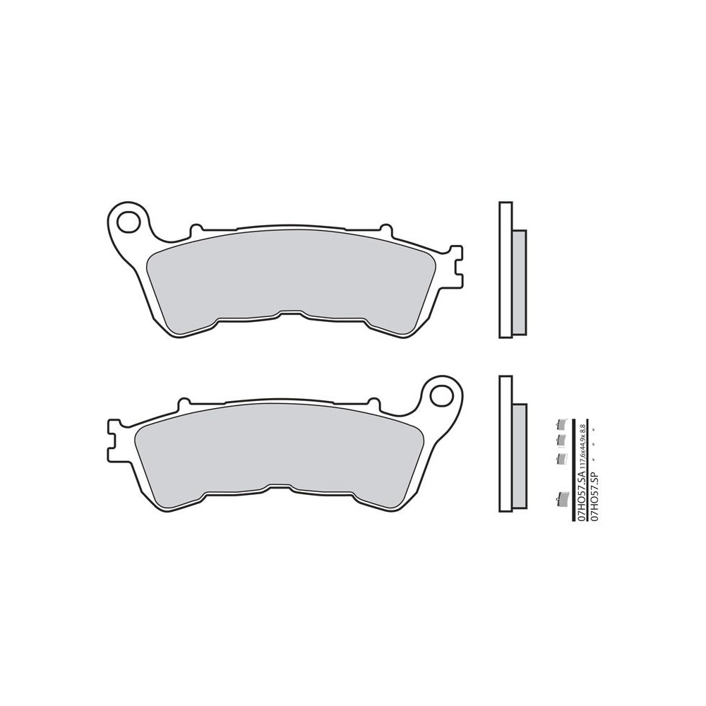 Plaquettes de frein BREMBO route métal fritté - 07HO57LA