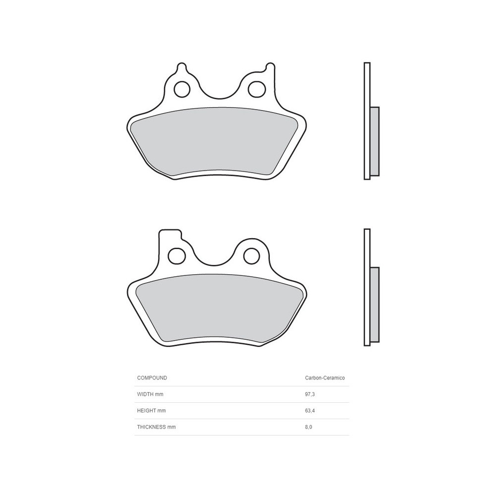 Plaquettes de frein BREMBO carbone céramique - 07HD16CC