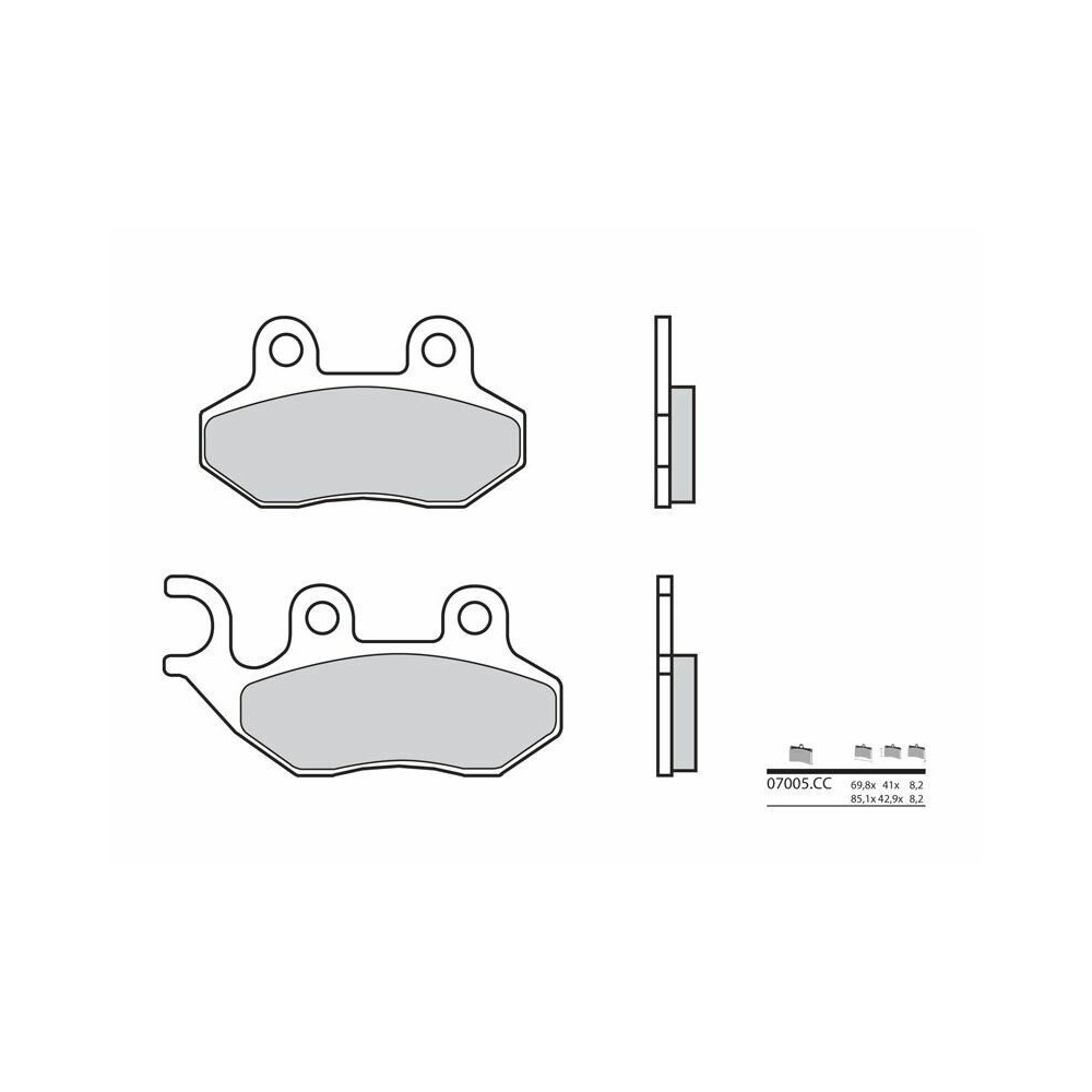 Plaquettes de frein BREMBO Scooter carbone céramique - 07005