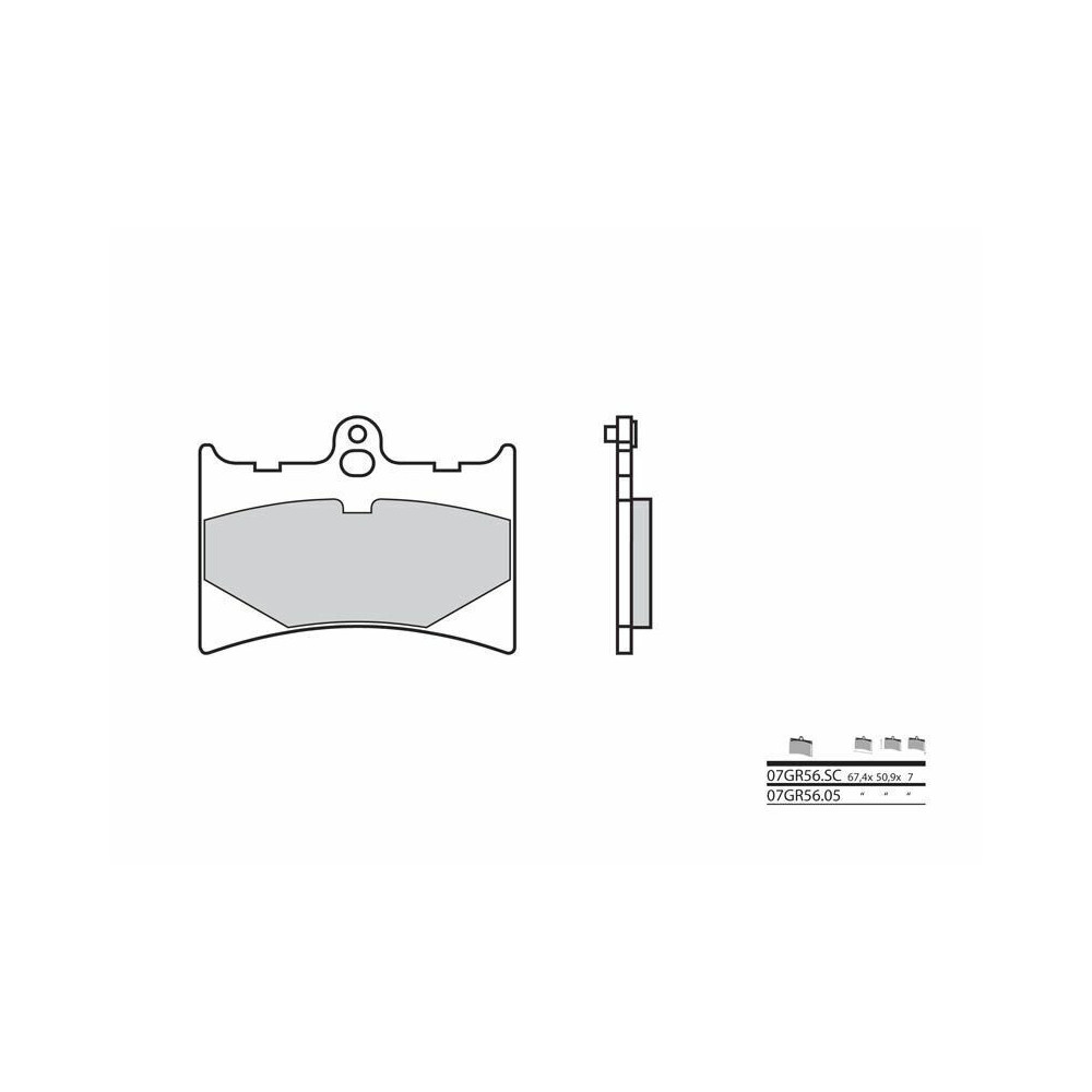 Plaquettes de frein BREMBO route carbone céramique - 07GR5605