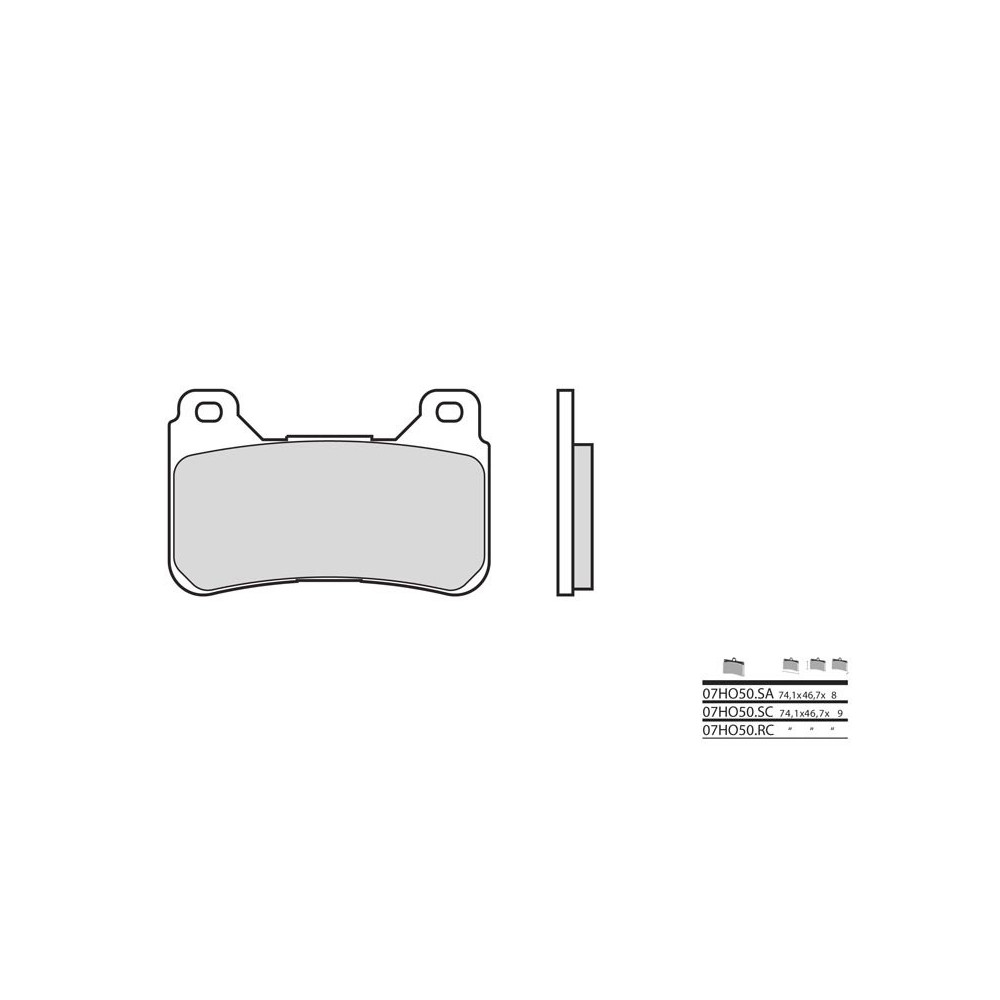 Plaquettes de frein BREMBO route métal fritté - 07HO50LA