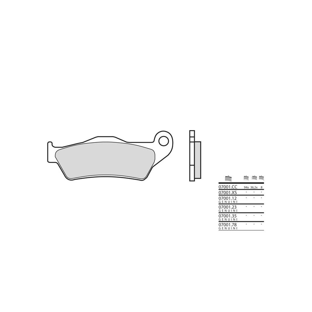 Plaquettes de frein BREMBO Scooter métal fritté - 07001XS