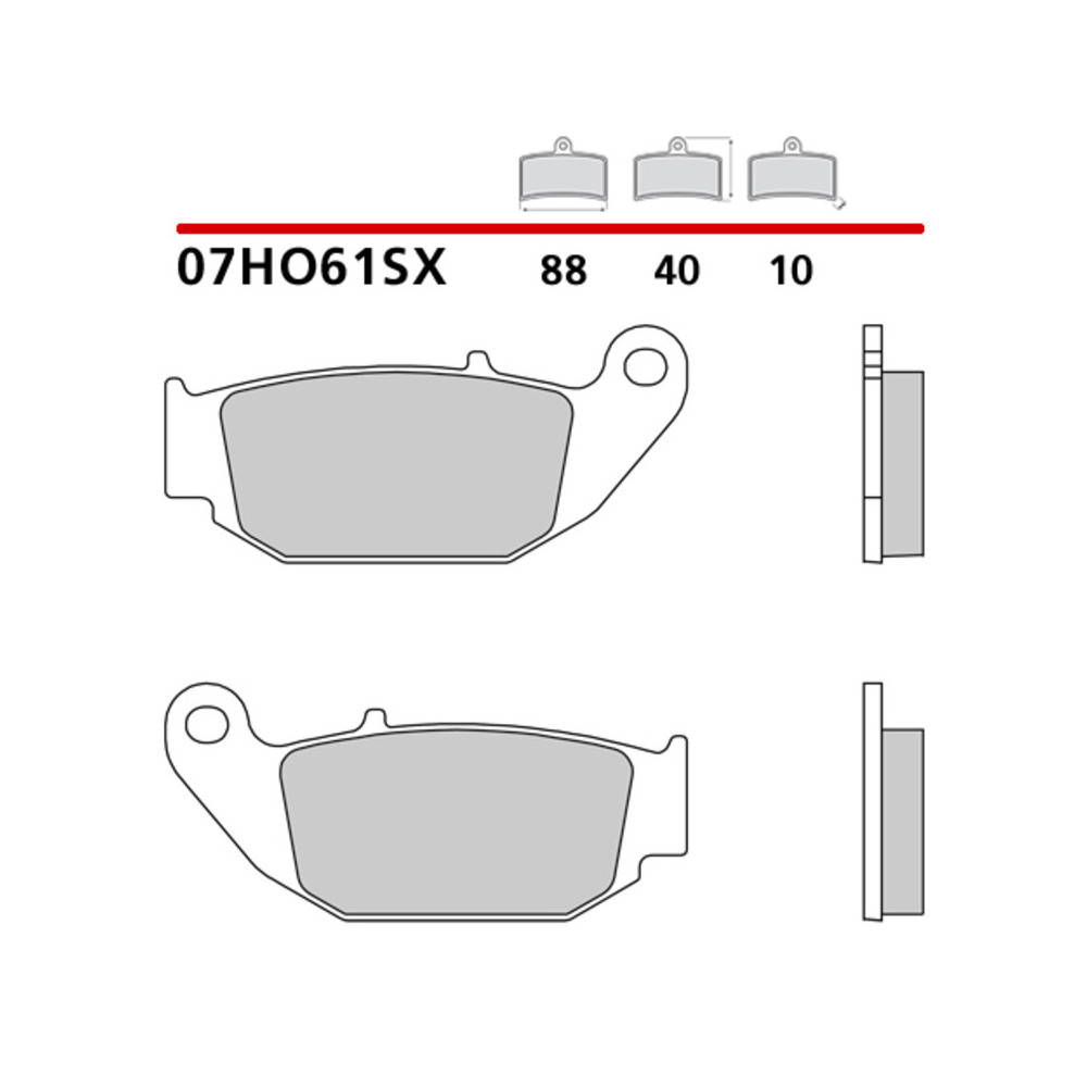 Plaquettes de frein BREMBO métal fritté - 07HO61SX