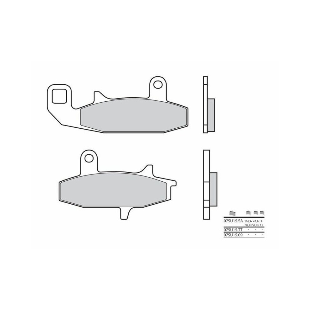 Plaquettes de frein BREMBO route métal fritté - 07SU15SA