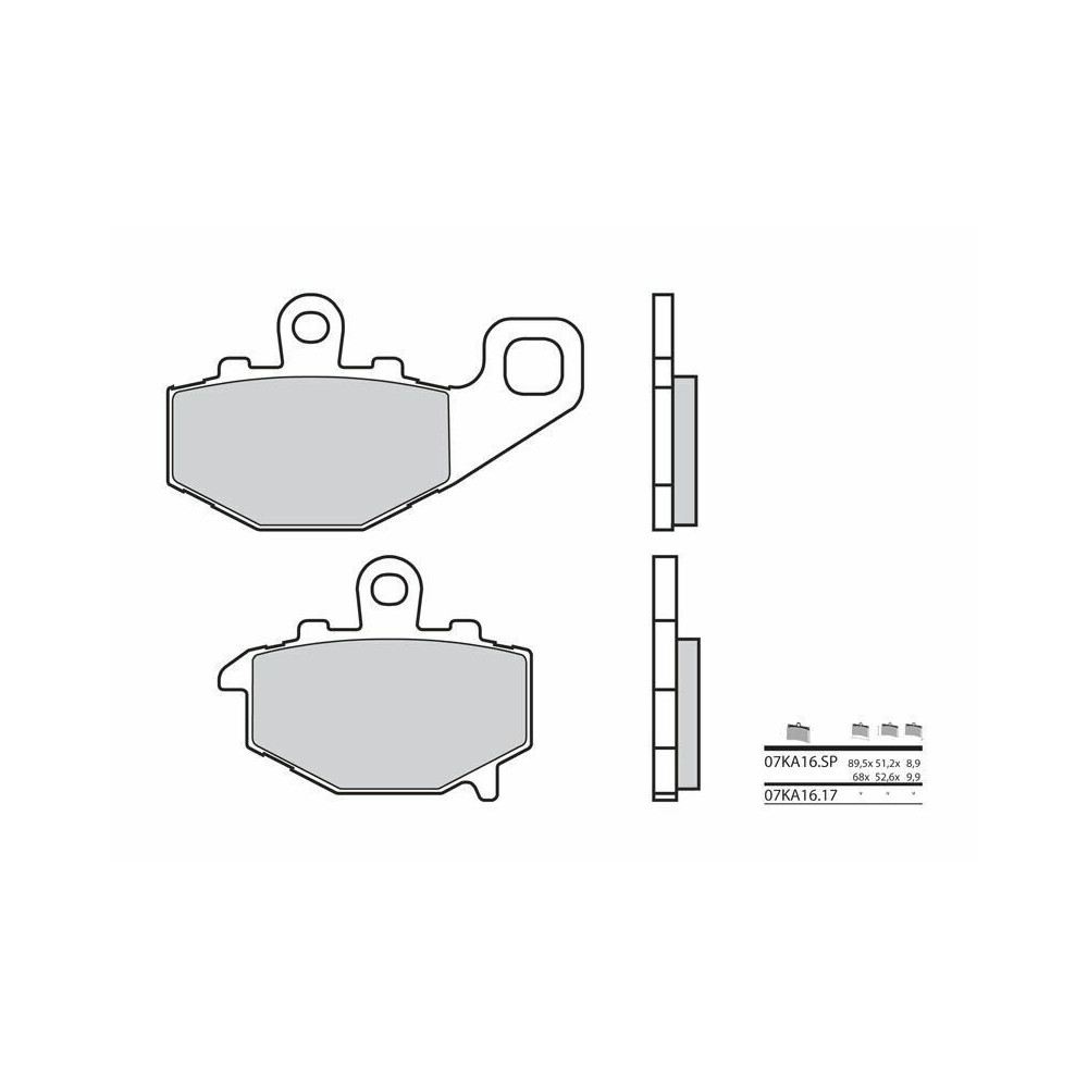 Plaquettes de frein BREMBO route métal fritté - 07KA16SP