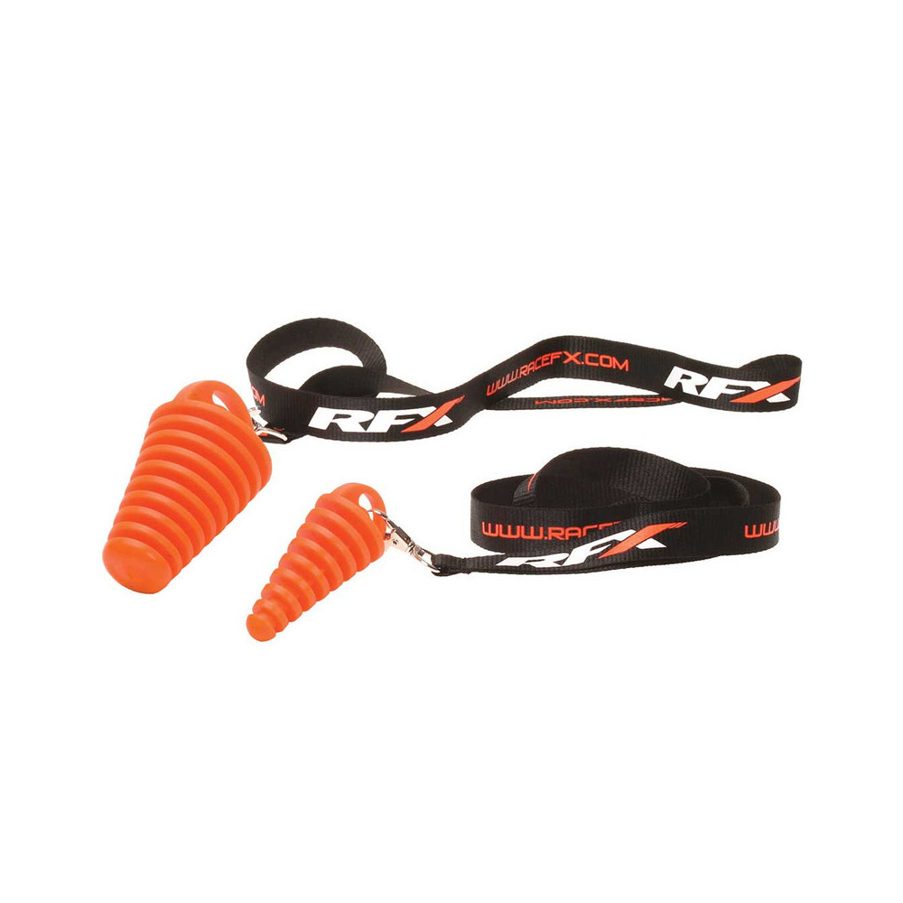 RFX Race 2-stroke exhaust cap with strap - orange