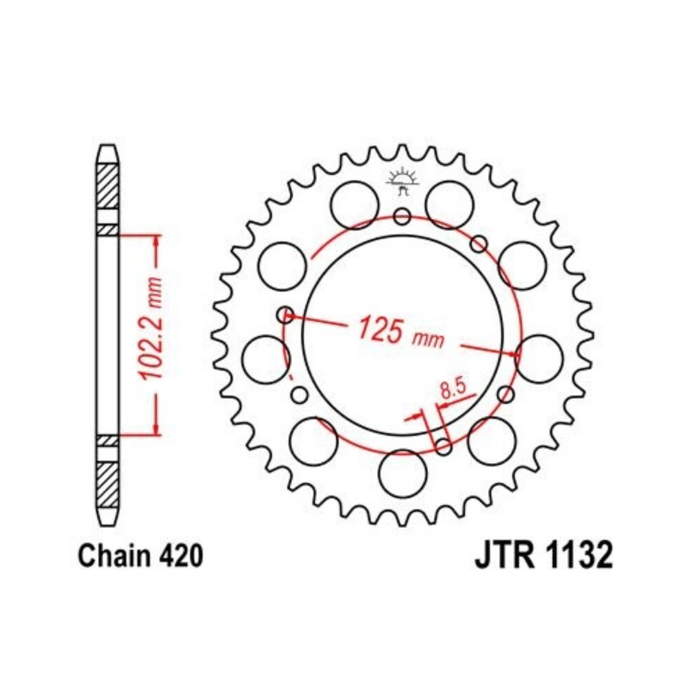 Couronne JT SPROCKETS acier standard 1132 - 420