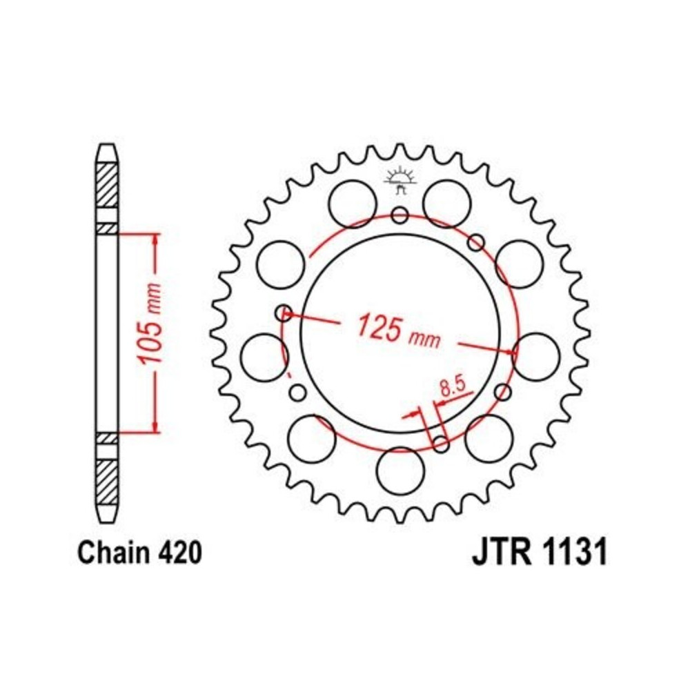 Couronne JT SPROCKETS acier standard 1131 - 420