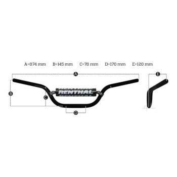 RENTHAL Vintage 7/8" 837 Vintage Mid Handlebar