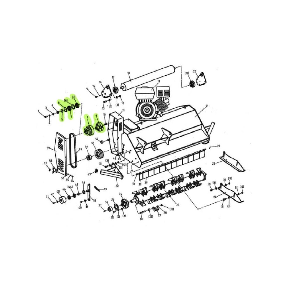 ART SLH 120 mower spare part - complete clutch - view no. 5 / 6 / 7 / 8 / 9
