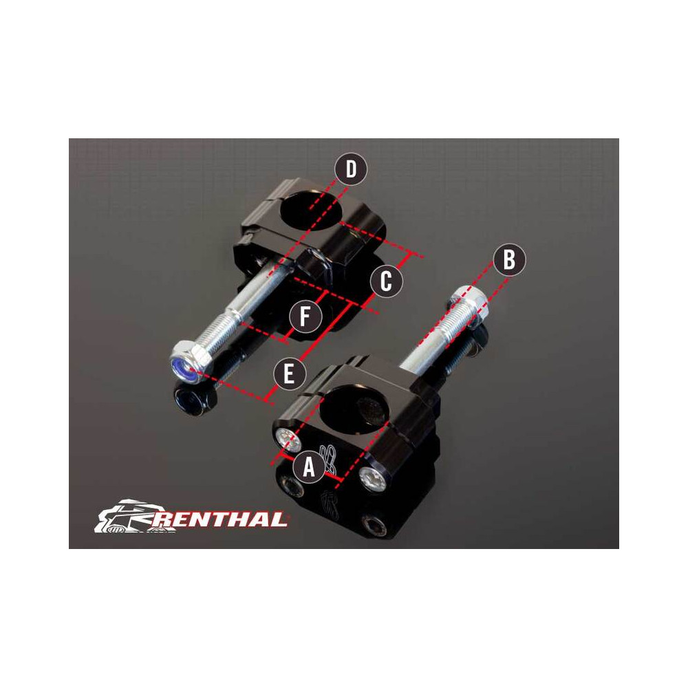 Pontets de guidon RENTHAL 36Tech Ø36mm Fatbar®36