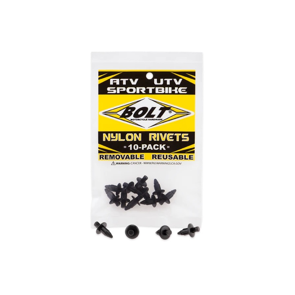 Rivets plastique M6 BOLT 10 pièces