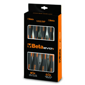 Jeu de 8 tournevis à fente et cruciforme BETA TOOLS