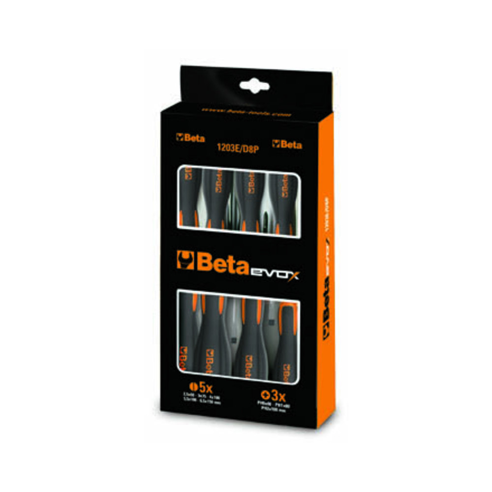 Jeu de 8 tournevis à fente et cruciforme BETA TOOLS