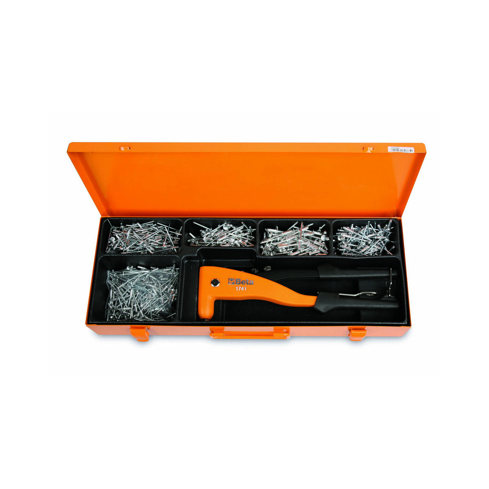 Pince à riveter BETA TOOLS avec assortiment de 700 rivets en aluminium