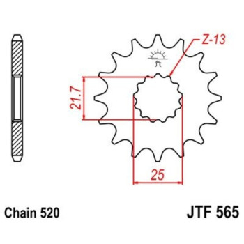 Pignon JT SPROCKETS acier anti-bruit 565 - 520