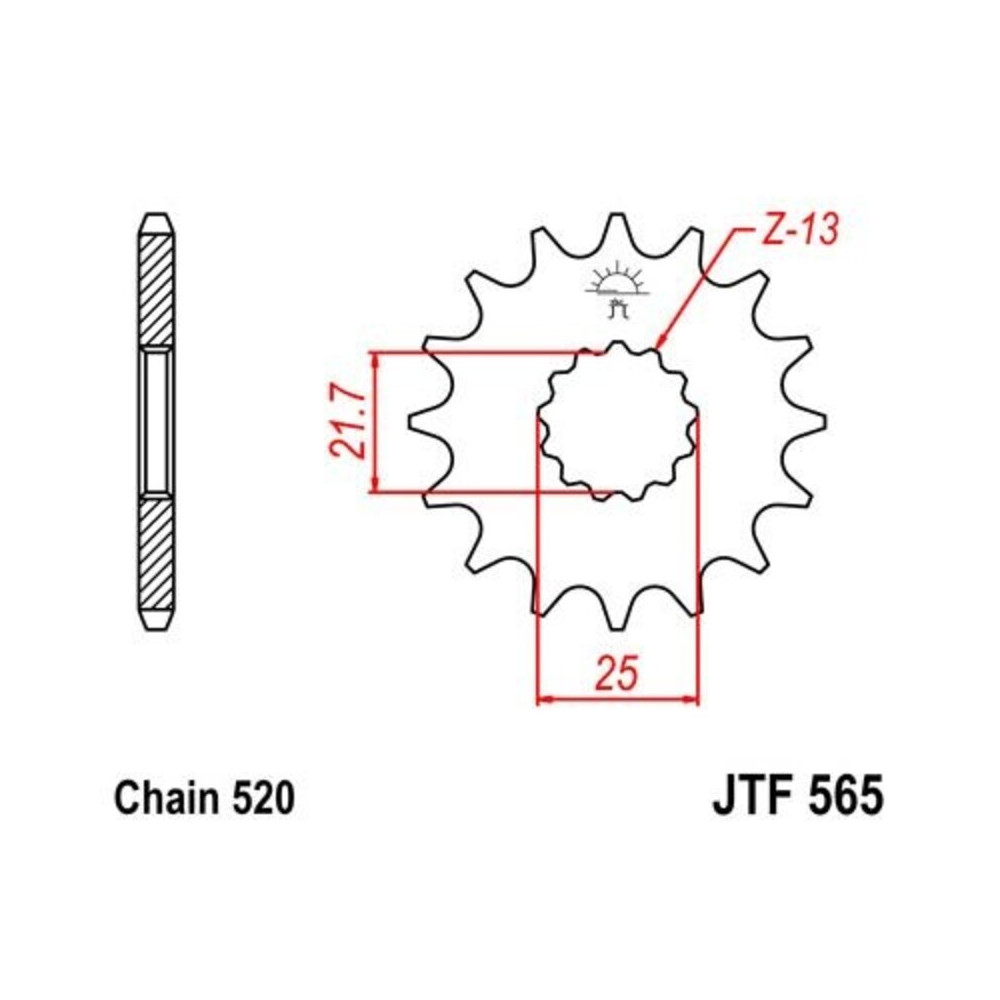 Pignon JT SPROCKETS acier anti-bruit 565 - 520