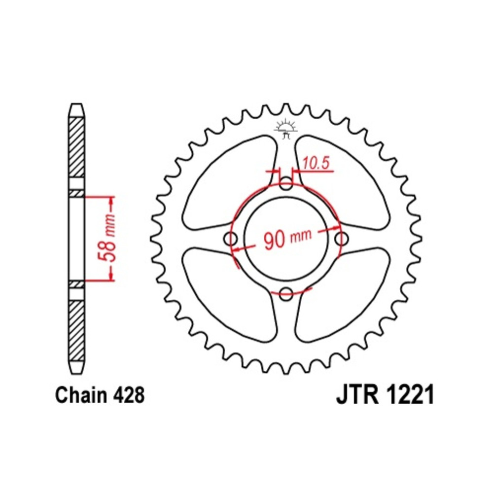 Couronne JT SPROCKETS acier standard 1221 - 428