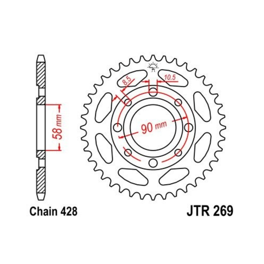 Couronne JT SPROCKETS acier standard 269 - 428