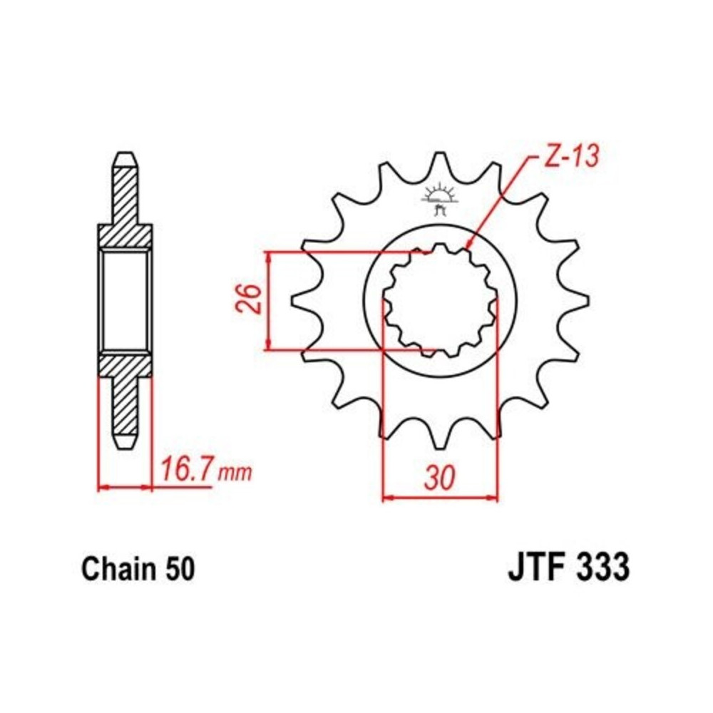 Pignon JT SPROCKETS acier anti-bruit 333 - 530