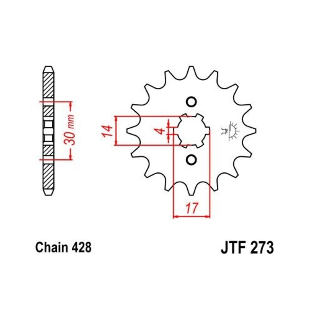 Pignon JT SPROCKETS acier standard 273 - 428