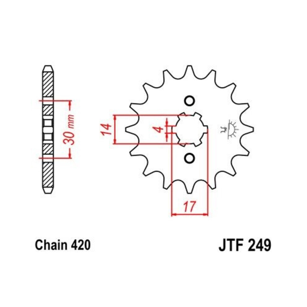 Pignon JT SPROCKETS acier standard 249 - 420