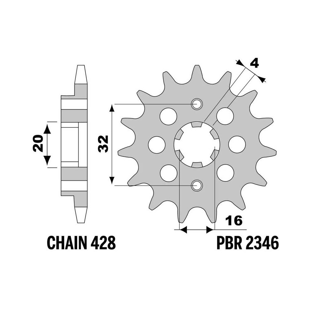 Pignon PBR acier standard 2346 - 428