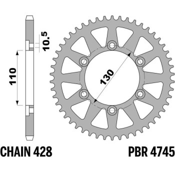 Couronne PBR acier C45 standard 4745 - 428