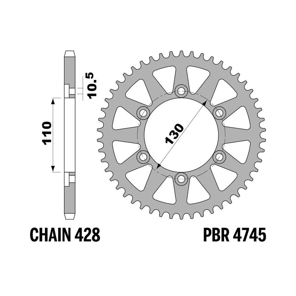 Couronne PBR acier C45 standard 4745 - 428