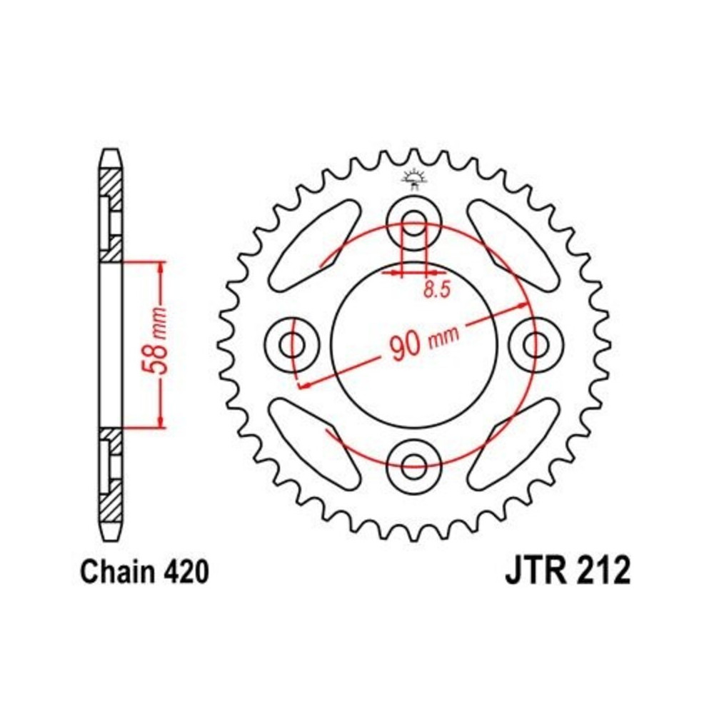 Couronne JT SPROCKETS acier standard 212 - 420