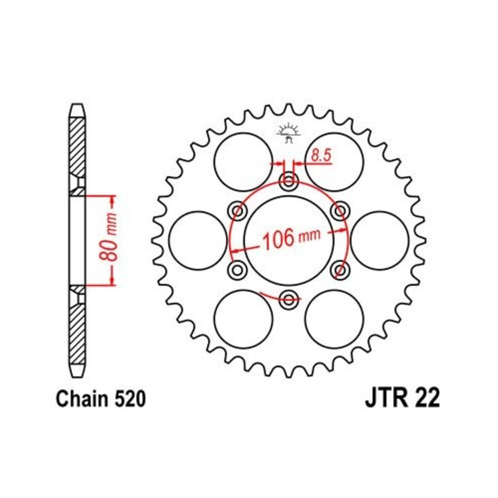 Couronne JT SPROCKETS acier standard 22 - 520