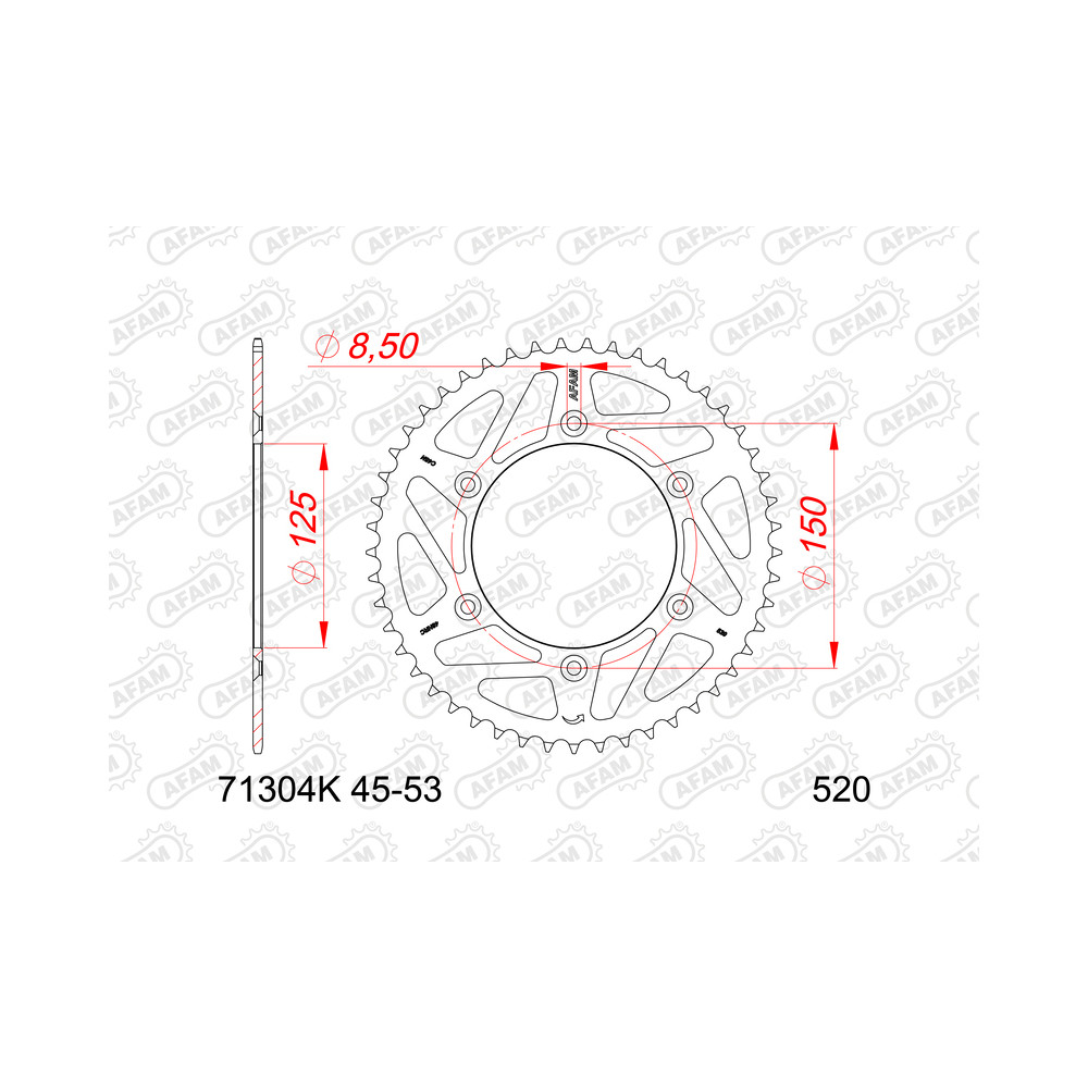Couronne AFAM acier standard 71304K - 520