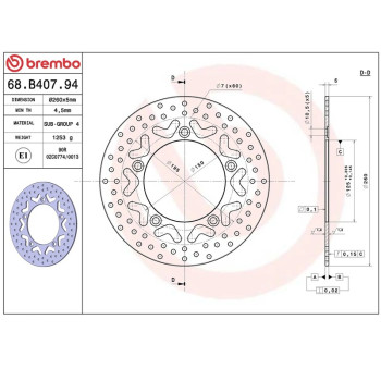 Disque de frein BREMBO Série Oro fixe - 68B40794
