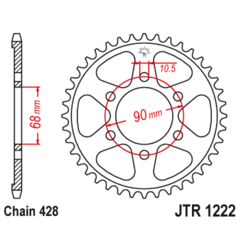 Couronne JT SPROCKETS acier standard 1222 - 428