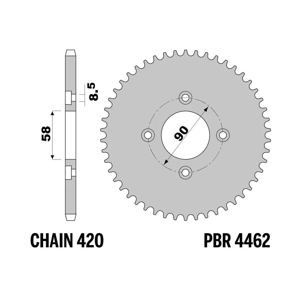 Couronne PBR acier standard 4462 - 420