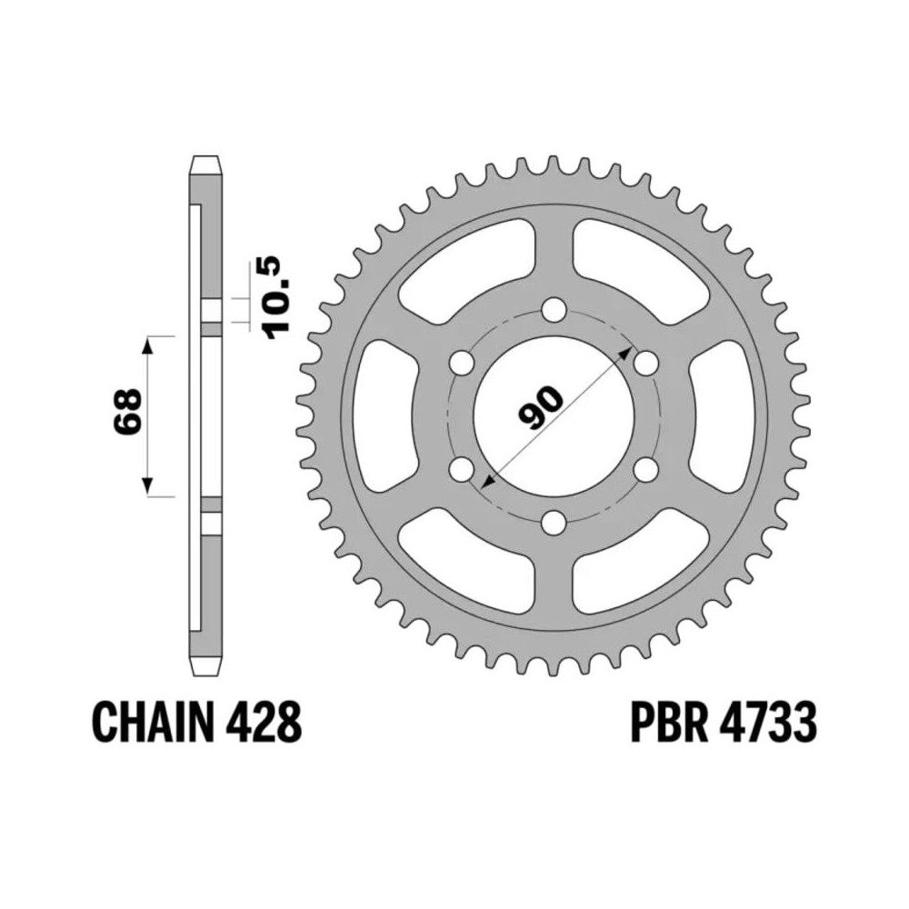 Couronne PBR acier C45 standard 4733 - 429
