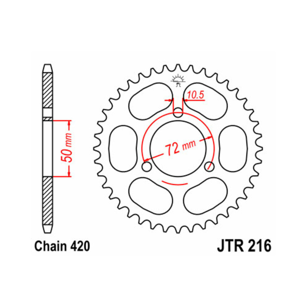 Couronne JT SPROCKETS acier standard 216 - 420
